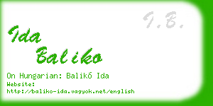 ida baliko business card